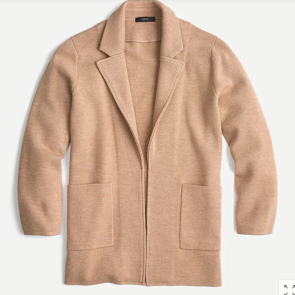 J. Crew Sophie Open-front Sweater-Blazer Khaki